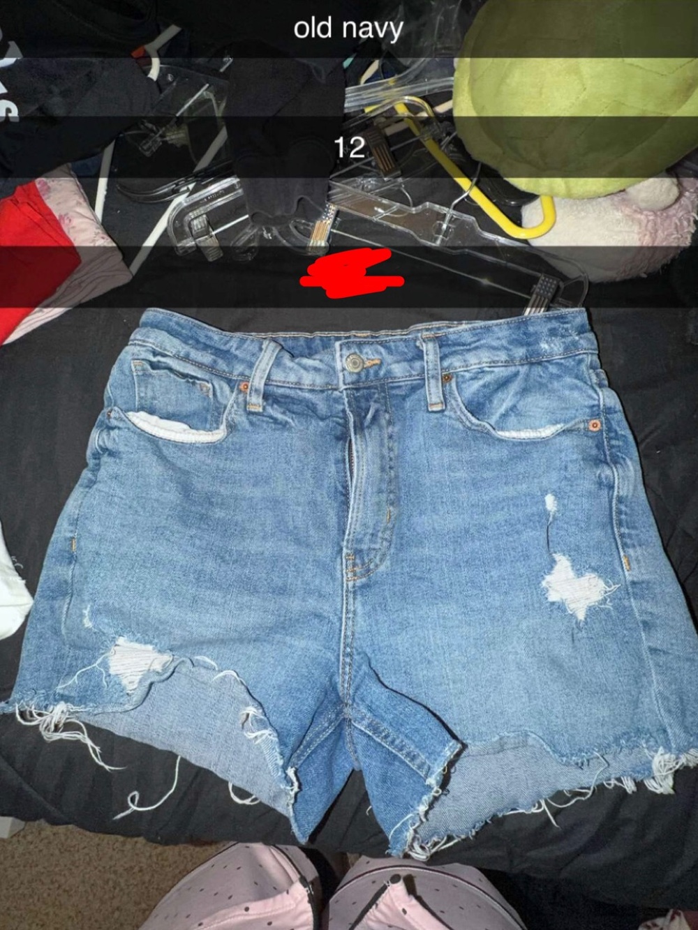 Old Navy Light Blue Distressed Denim Shorts